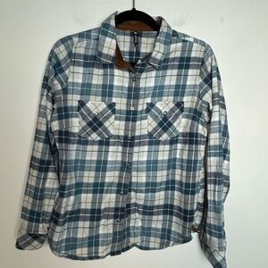 KUHL flannel blue white womens medium